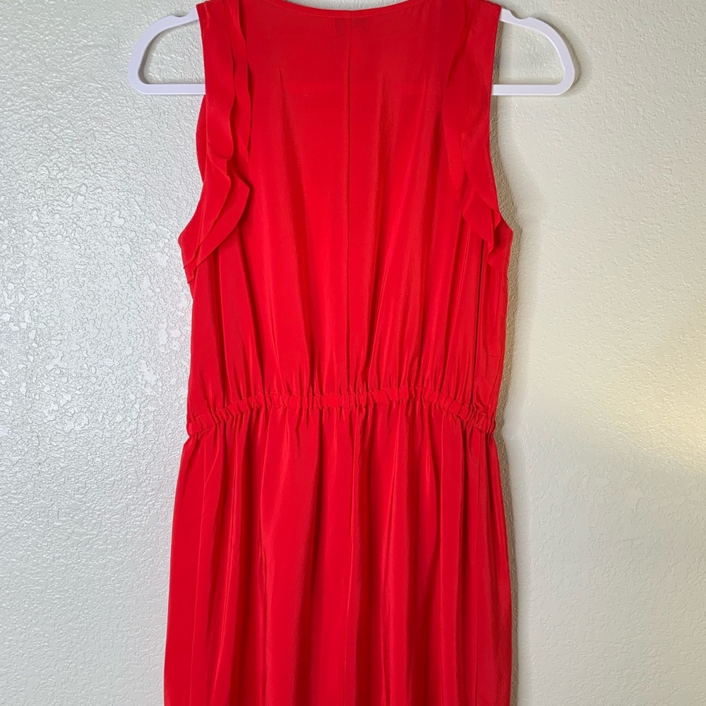 LOFT Red Ruffle Silk Dress - Picture 4 of 5